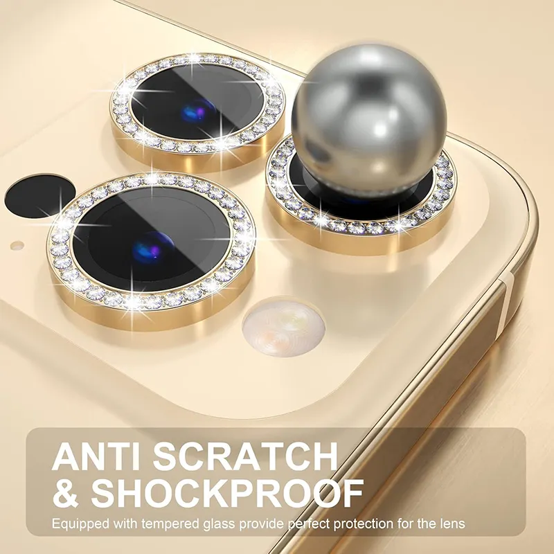 Original Stone Diamond Fancy Sapphire Glass Camera Lens Protector for iPhone 12 to 16 Pro Max – Premium 9H Tempered Glass, Anti-Scratch & Shockproof