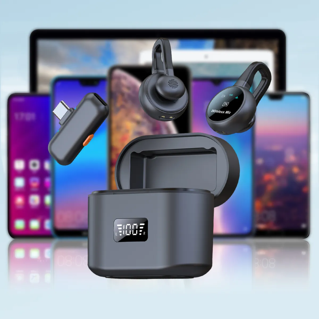 Noor Gadget, Special Audio Smart Wirless Mic Live Broadcast Audio Video Recording Best Selling Product  Mic 2.4G Lavalier Wireless Microphone