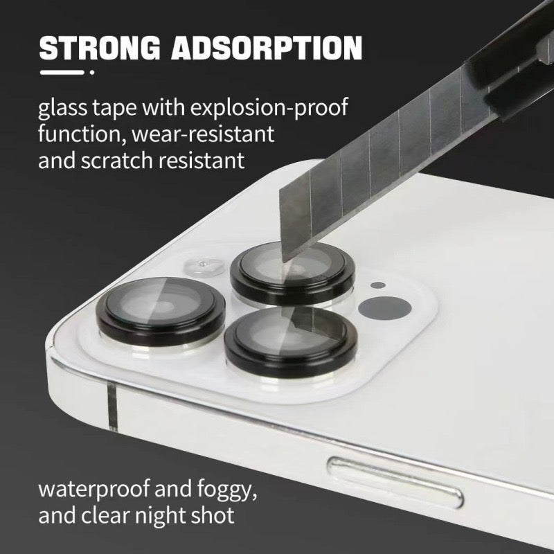 Sapphire Glass iPhone Camera Lens Protector (12 to 16 Pro Max) - 9H Hardness, 2X Explosion-Proof