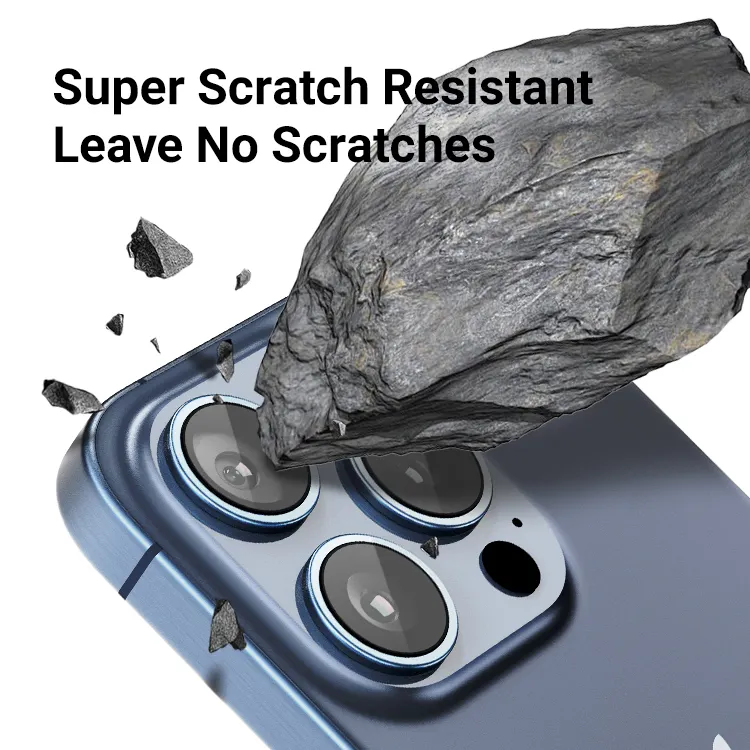 Sapphire Glass iPhone Camera Lens Protector (12 to 16 Pro Max) - 9H Hardness, 2X Explosion-Proof