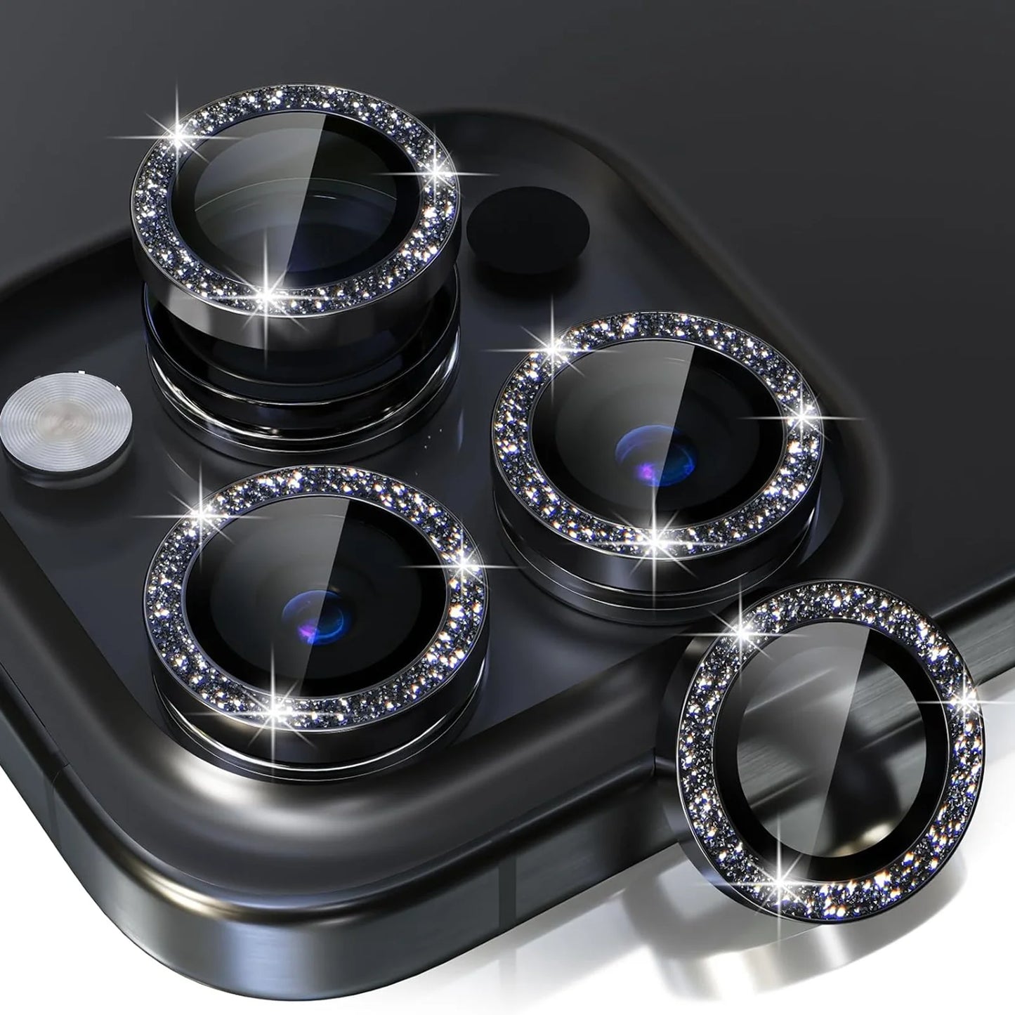 Original Stone Diamond Fancy Sapphire Glass Camera Lens Protector for iPhone 12 to 16 Pro Max – Premium 9H Tempered Glass, Anti-Scratch & Shockproof