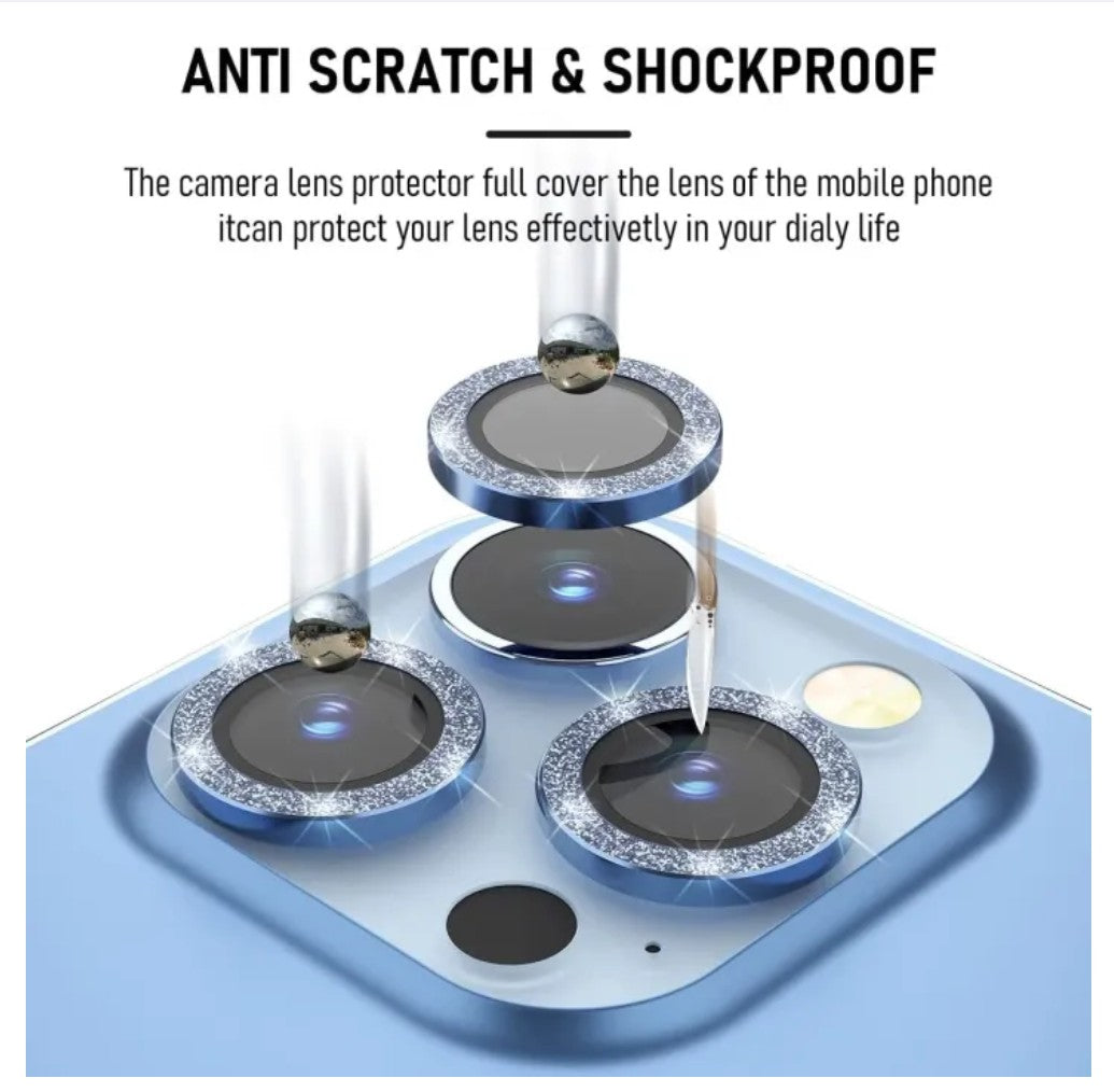 Original Stone Diamond Fancy Sapphire Glass Camera Lens Protector for iPhone 12 to 16 Pro Max – Premium 9H Tempered Glass, Anti-Scratch & Shockproof