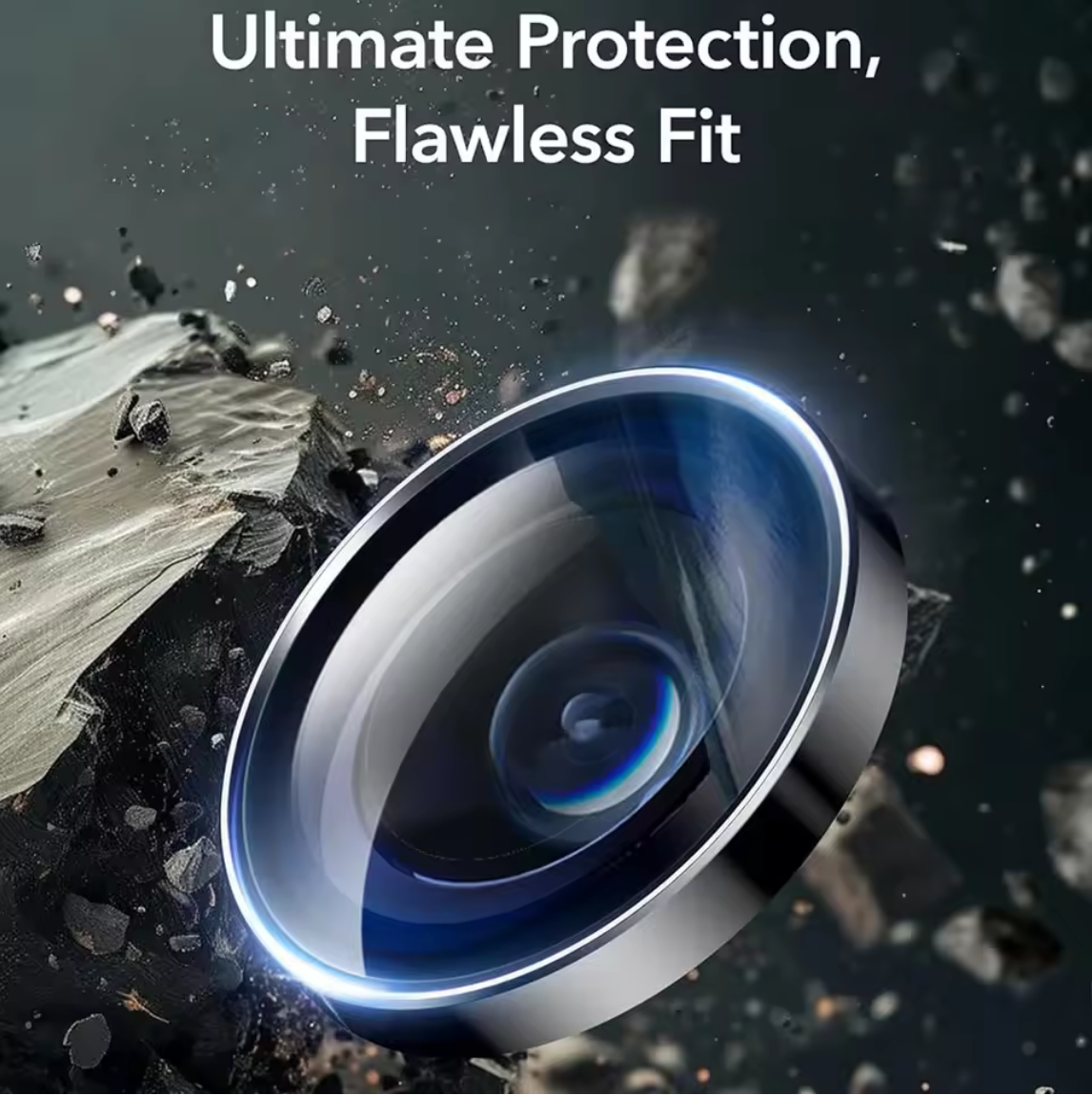 Sapphire Glass iPhone Camera Lens Protector (12 to 16 Pro Max) - 9H Hardness, 2X Explosion-Proof