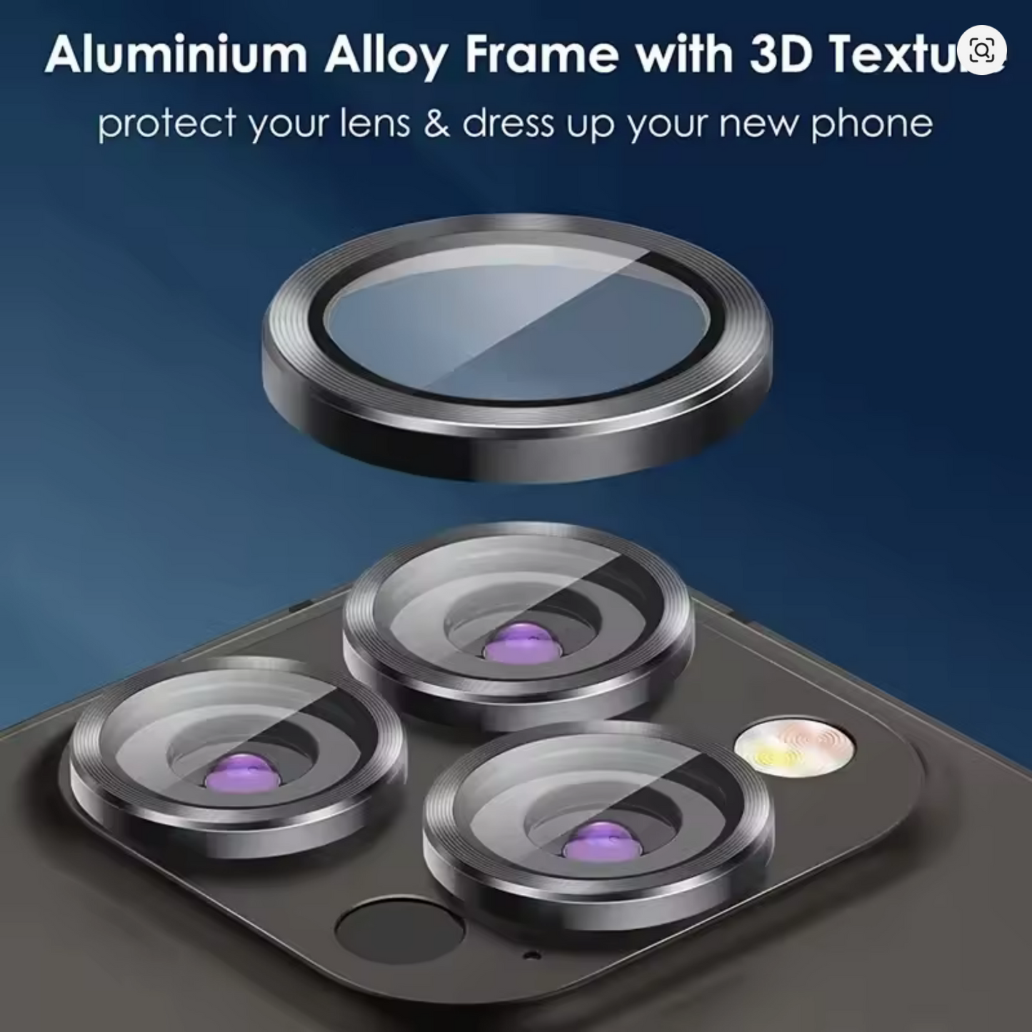 Sapphire Glass iPhone Camera Lens Protector (12 to 16 Pro Max) - 9H Hardness, 2X Explosion-Proof