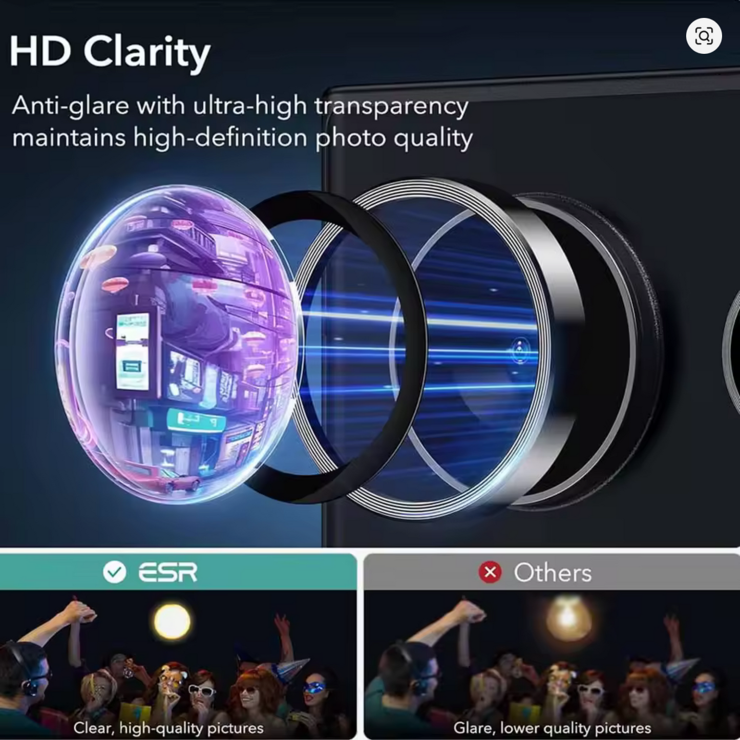 Sapphire Glass iPhone Camera Lens Protector (12 to 16 Pro Max) - 9H Hardness, 2X Explosion-Proof