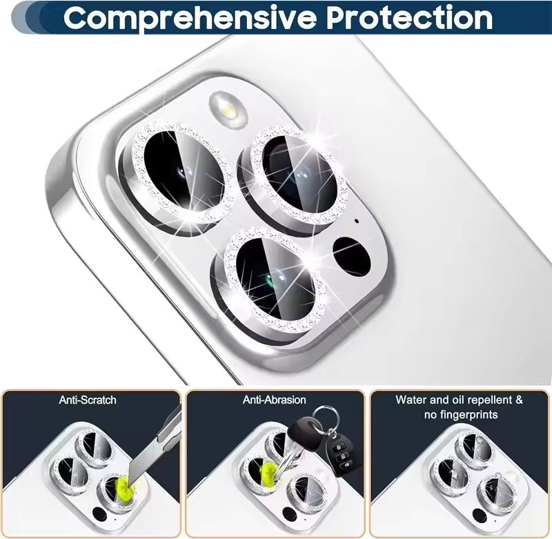 Sapphire Glass iPhone Camera Lens Protector (12 to 16 Pro Max) - 9H Hardness, 2X Explosion-Proof