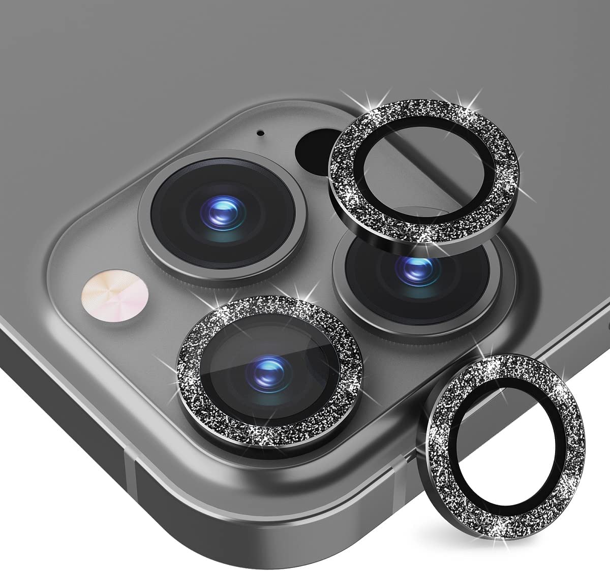 Original Stone Diamond Fancy Sapphire Glass Camera Lens Protector for iPhone 12 to 16 Pro Max – Premium 9H Tempered Glass, Anti-Scratch & Shockproof