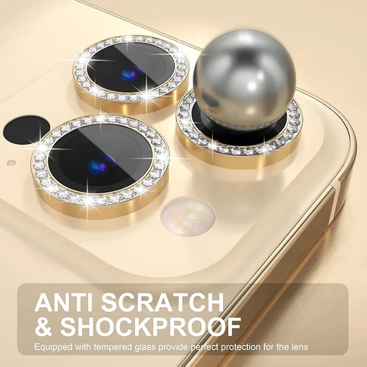Original Stone Diamond Fancy Sapphire Glass Camera Lens Protector for iPhone 12 to 16 Pro Max – Premium 9H Tempered Glass, Anti-Scratch & Shockproof